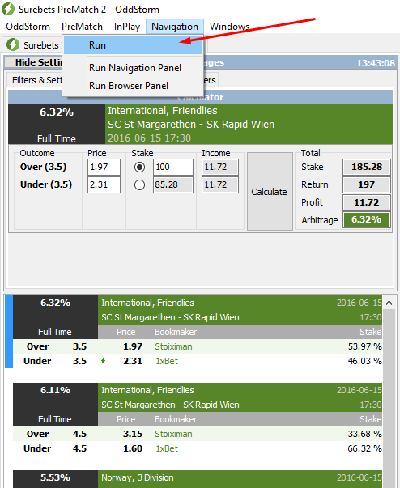 sports arbitrage betting navigation/ surebet navigation